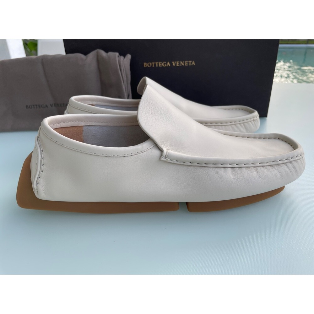 Bottega Veneta 620313 Mens Chester Calf Trench White Leather Loafer Shoe size 39 - Picture 3 of 10